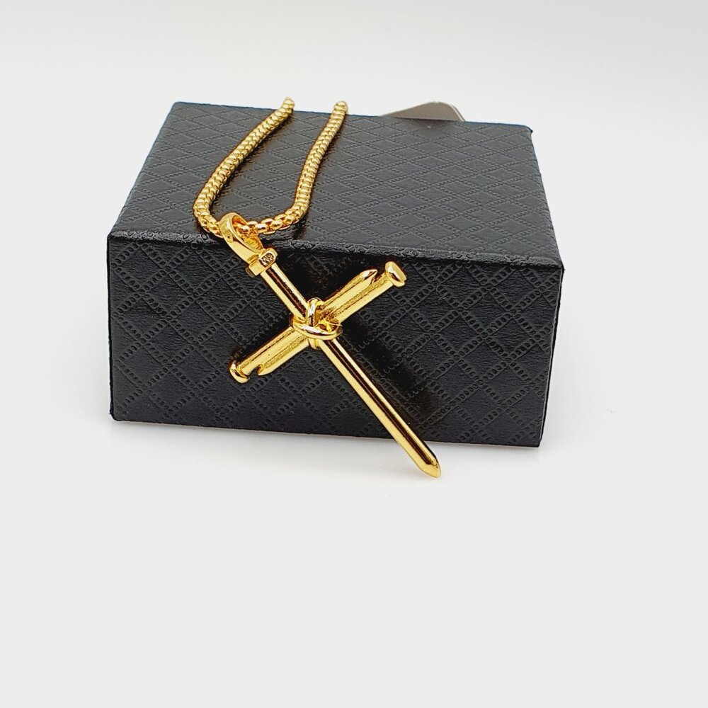 ❤️Stainless Steel Chain Cross Pendant Necklace , N90201P106 - Picture 3 of 8